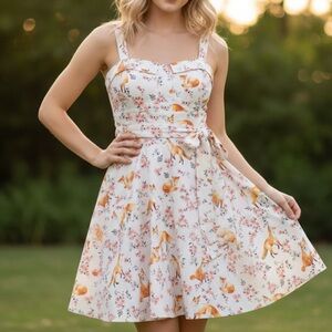 Ixia Fox & Floral Print Fit & Flare Mini
Dress - NWT - Size S